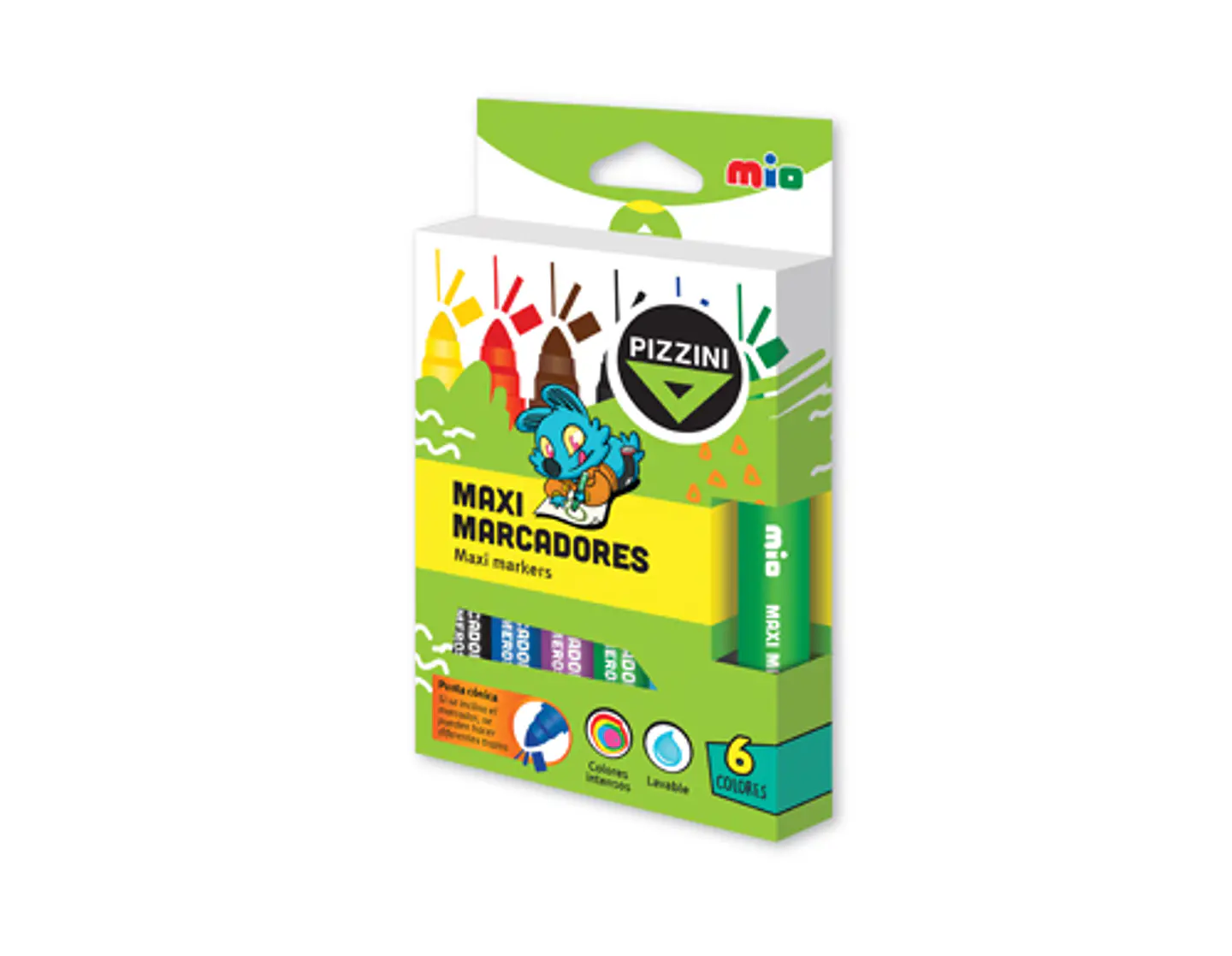 Marcador Escolar Pizzini Maxi X6u. 1