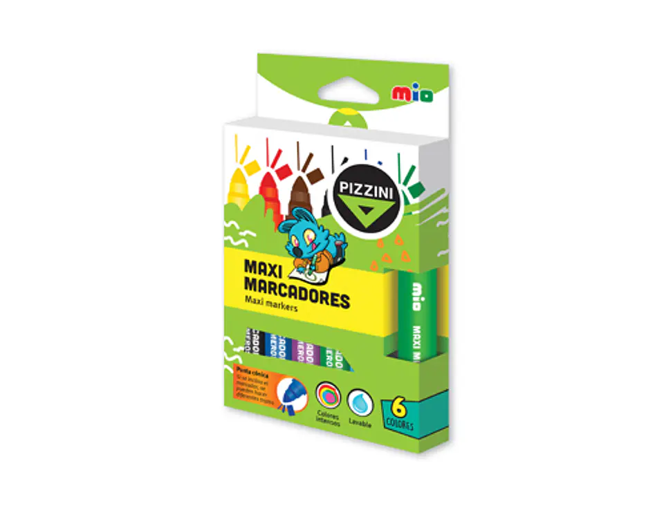 Marcador Escolar Pizzini Maxi X6u. 1