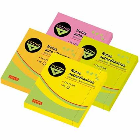 Notas Adhesivas Pizzini 75x75 X 80hjs. Fluo V/colores