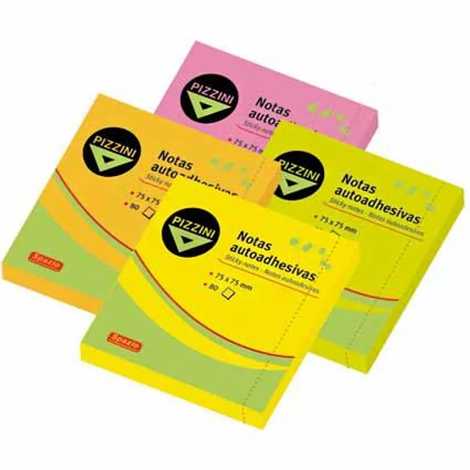 Notas Adhesivas Pizzini 75x75 X 80hjs. Fluo V/colores 1