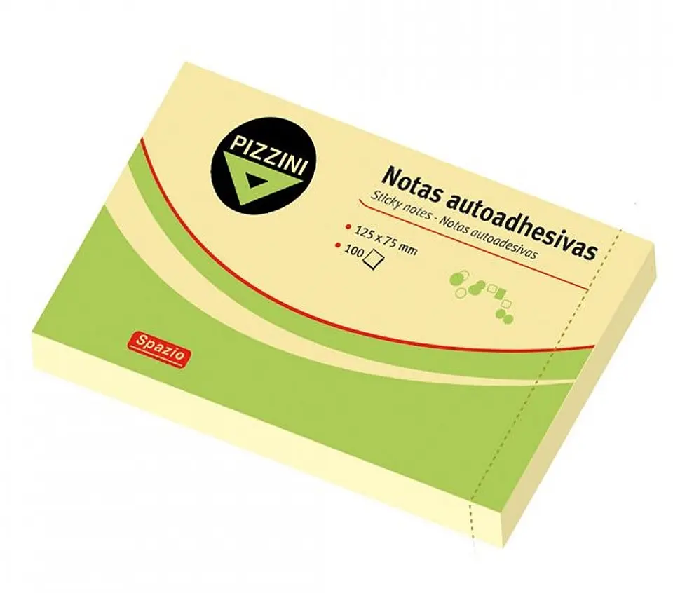 Notas Autoadhesivas Pizzini 125x75 100 Hjs Amarillas 1