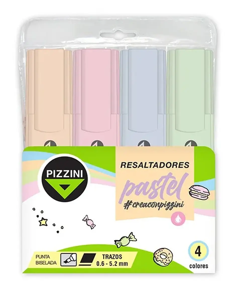 Resaltador Pizzini Pastel X4u. 1