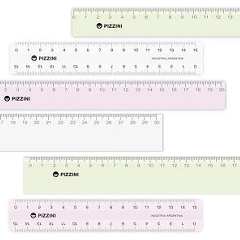 Regla Escolar Pizzini X 20cm. Cristal