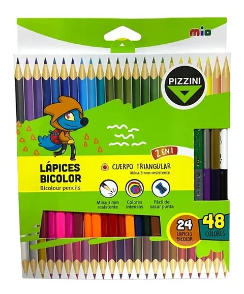 Lapices Bicolor Pizzini 48 Colores X 24u.