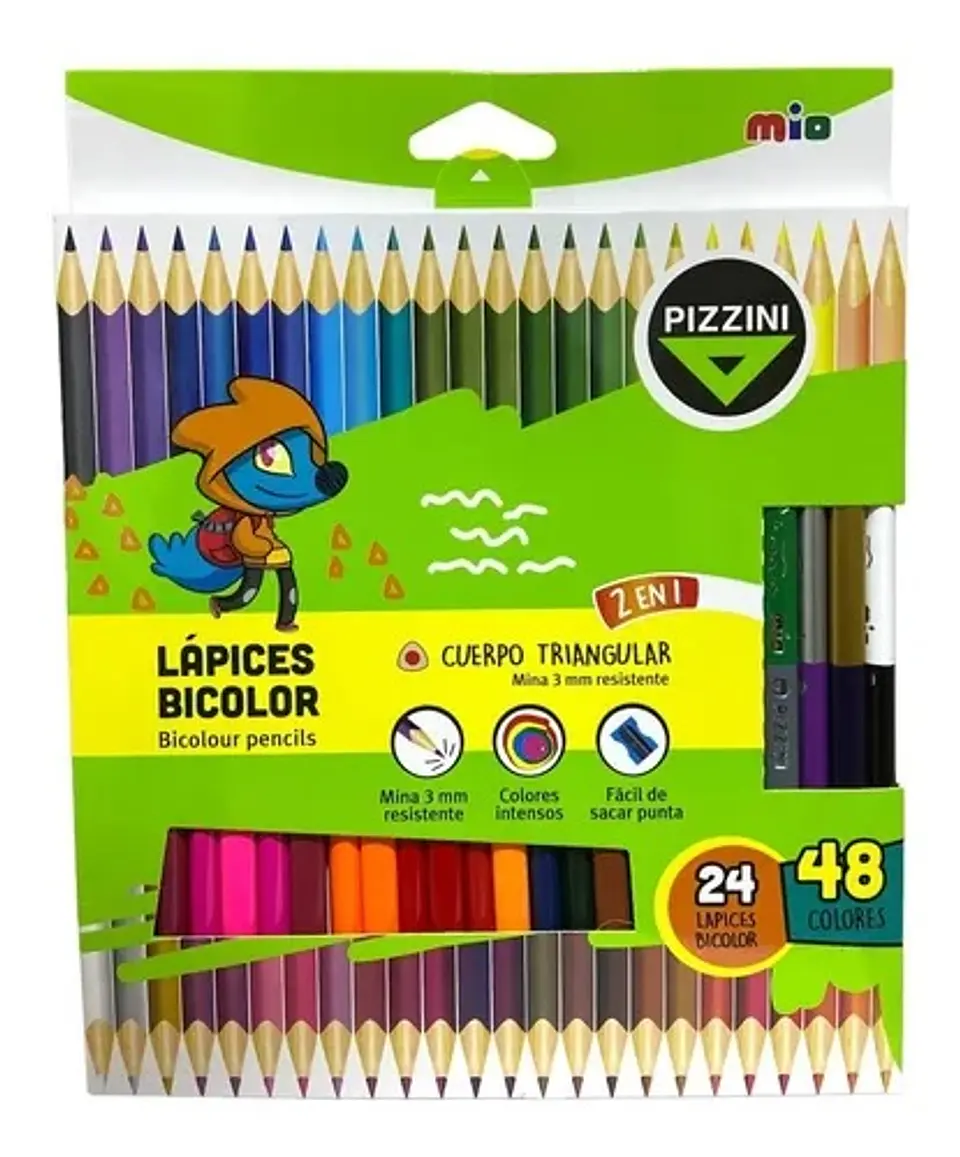 Lapices Bicolor Pizzini 48 Colores X 24u. 1