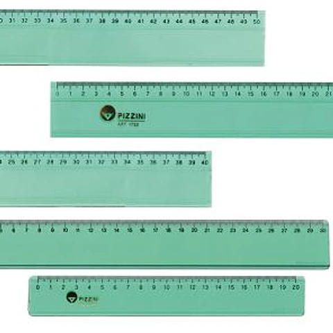 Regla Pizzini Estudio X 20cm. Verde Transparente