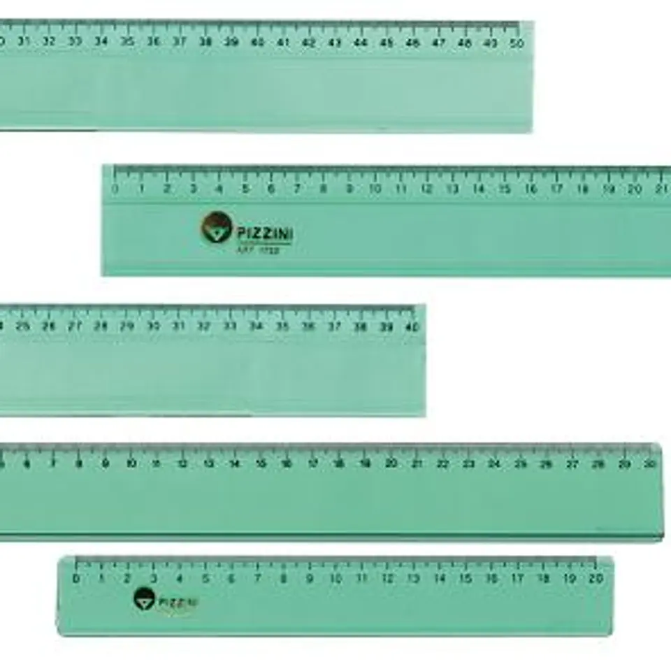 Regla Pizzini Estudio X 30cm. Verde Transparente 1