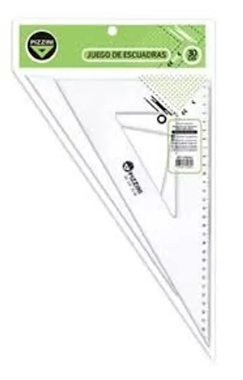 Set Escuadra Pizzini 30cmx45 + 30cmx60 Cristal