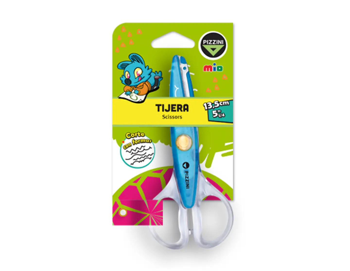 Tijera Pizzini Escolar 14 Cm Corte Con Formas 1