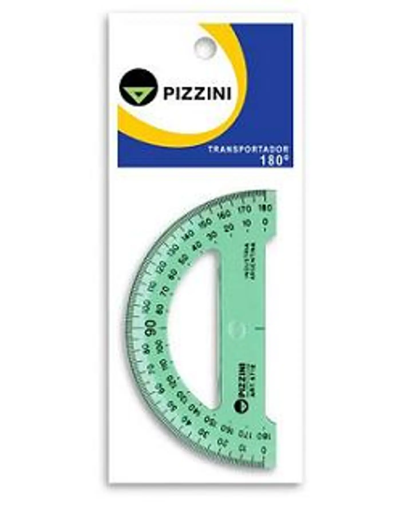 Transportador Pizzini Estudio 180° X 10cm. Verde Transparente 1