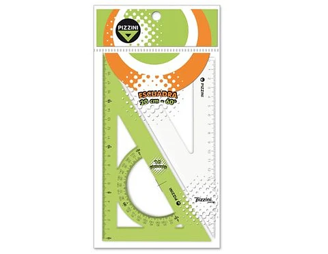 Escuadra Escolar Pizzini 20cm X 60° X 10u.