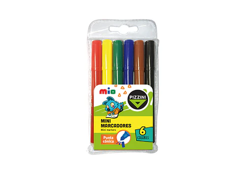 Marcador Escolar Pizzini Mini Mio X6u.