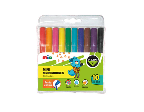Marcador Escolar Pizzini Mini Mio X10u.