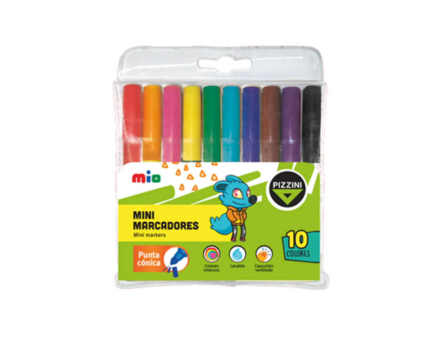 Marcador Escolar Pizzini Mini Mio X10u. 1
