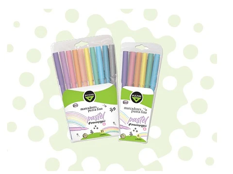 Marcador Pizzini Pastel Punta Fina X 10u. Colores Surtidos