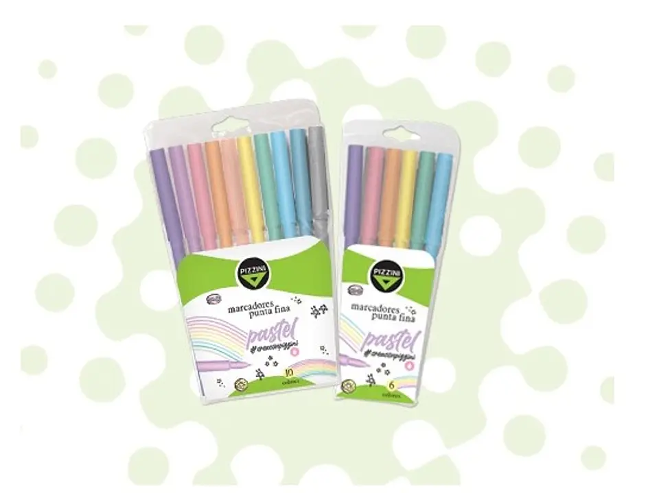 Marcador Pizzini Pastel Punta Fina X 10u. Colores Surtidos 1