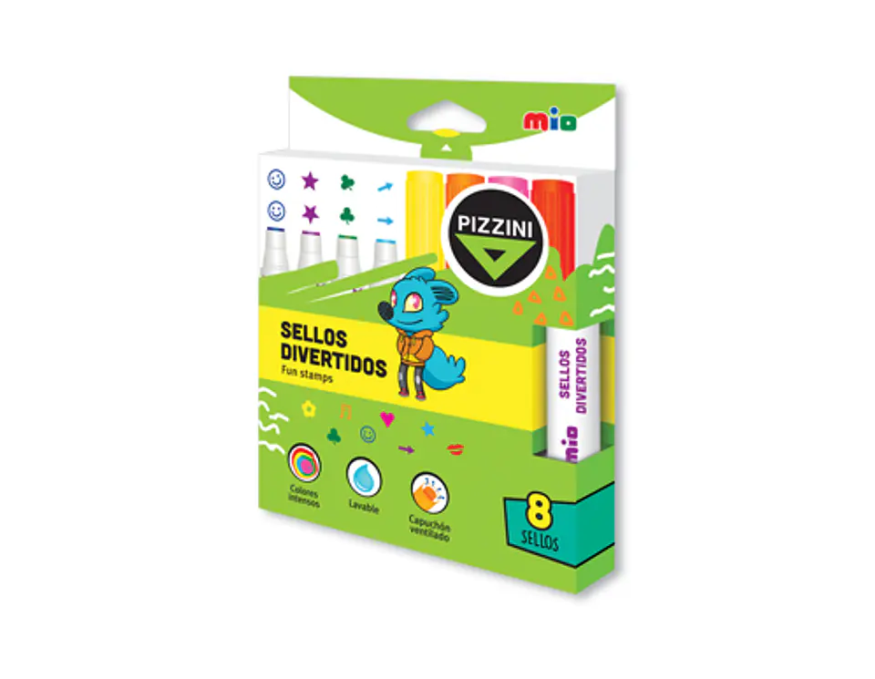 Marcador Escolar Pizzini X8u. C/sellos Divertidos 1