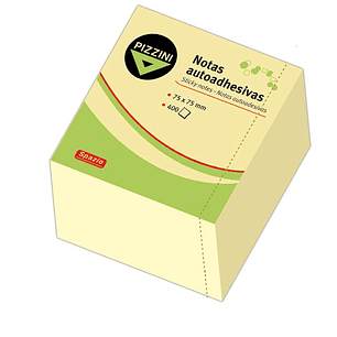 Notas Adhesivas Pizzini 75x75 X 400hjs Amarillas