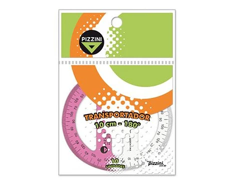 Transportador Escolar Pizzini 180° X 10cm X 10u.