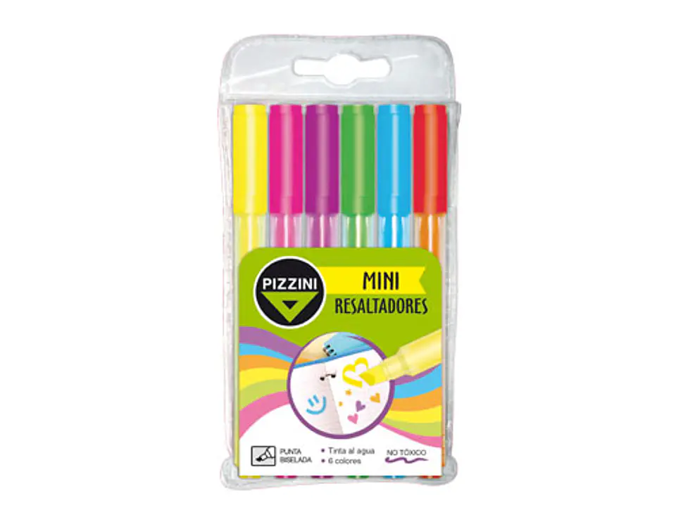 Resaltador Pizzini Mini X6u. Colores Surtidos 1