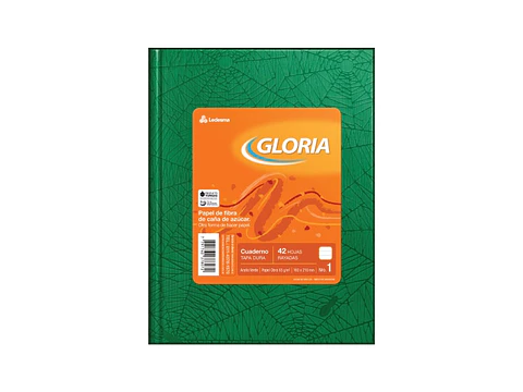 Cuaderno Gloria Forrado X42h Cuadriculado T/c Azul