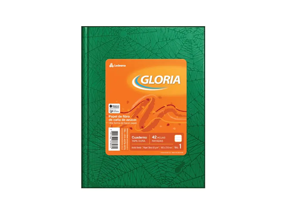 Cuaderno Gloria Forrado X42h Cuadriculado T/c Azul 1