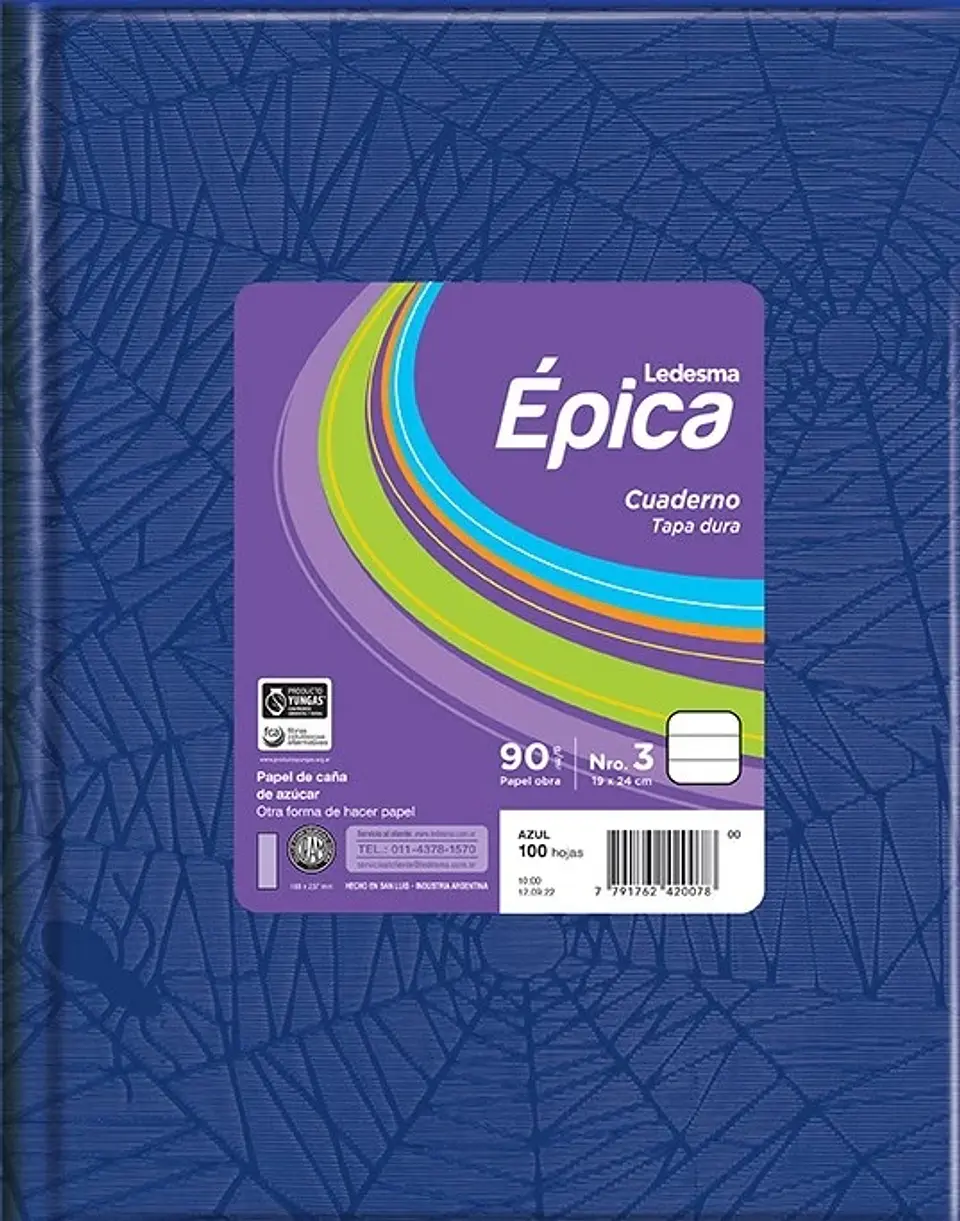 Cuaderno Epica Forrado N3° 90gr X100h Rayado 1