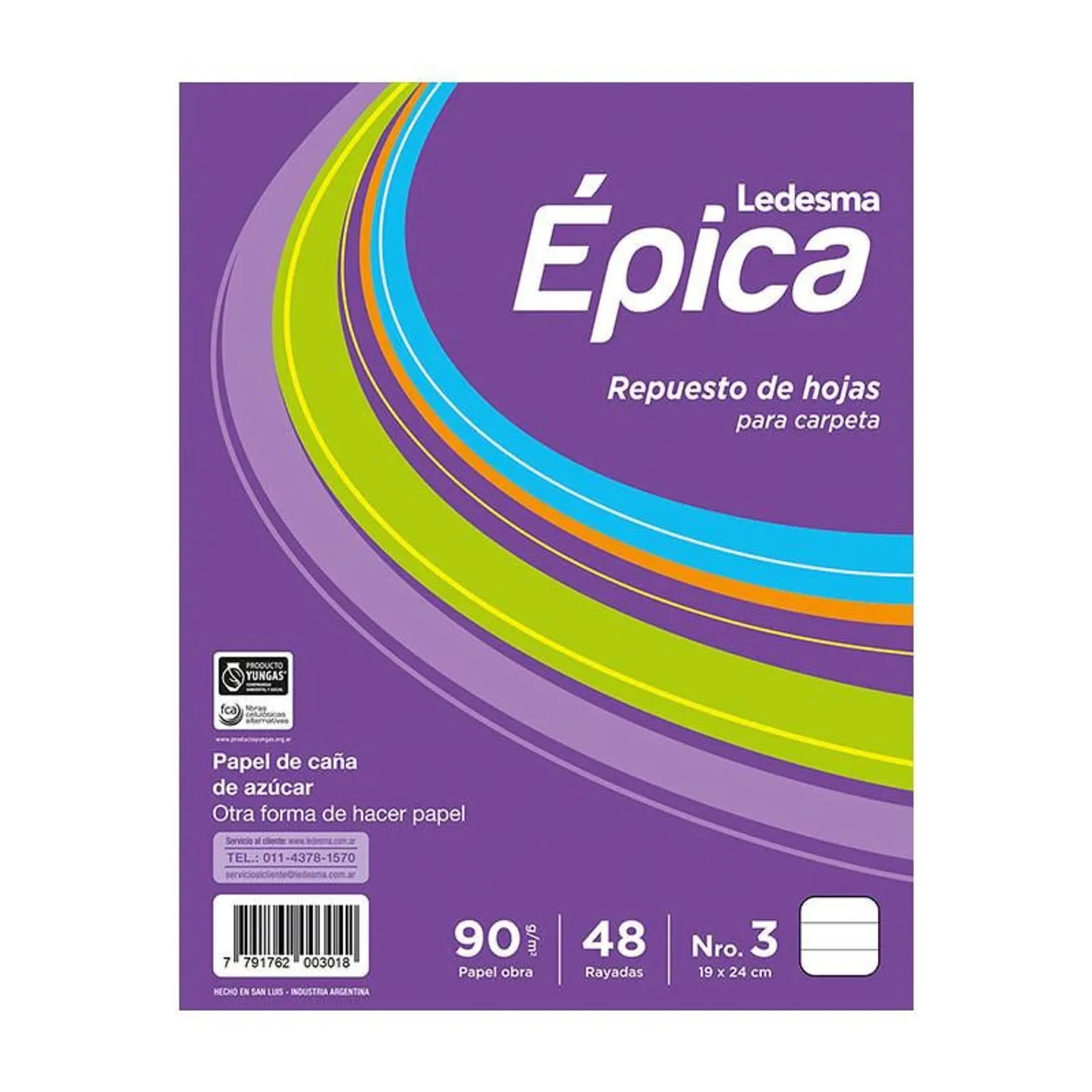 Repuesto Escolar Epica N°3 48h Cuadriculado 1