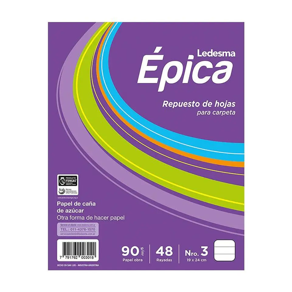 Repuesto Escolar Epica N°3 48h Cuadriculado 1
