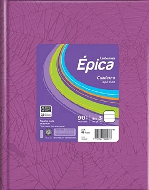 Cuaderno Epica Numero 3 Forrado 90gr T/c X48h  Cuadriculado