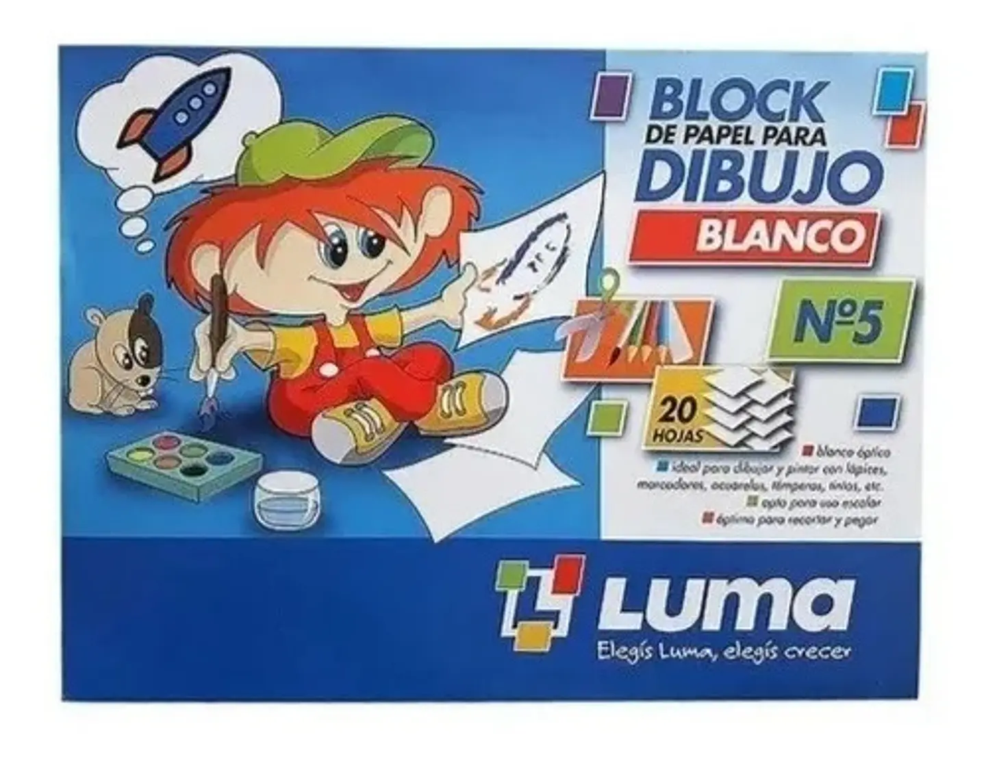 Block De Dibujo Luma N°5 Blanco X 20h. 1