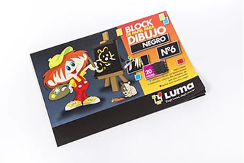 Block De Dibujo Luma N°6 Negro X 20h.