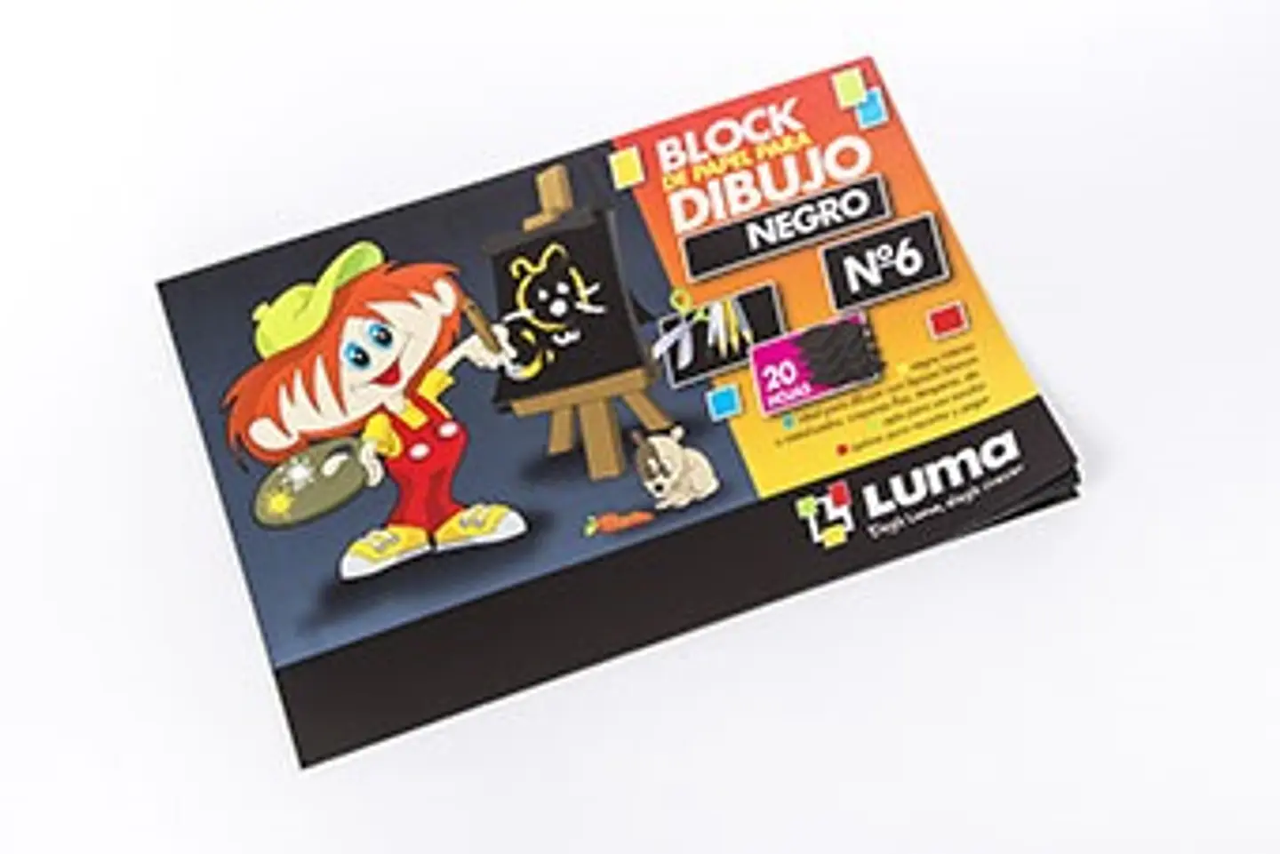 Block De Dibujo Luma N°6 Negro X 20h. 1
