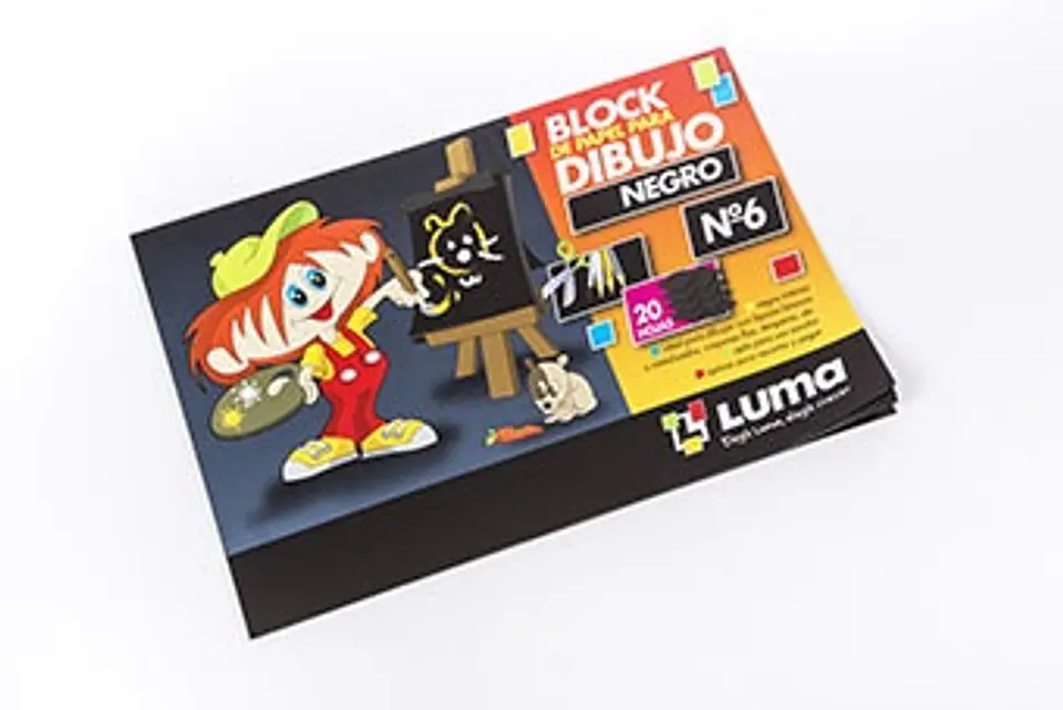 Block De Dibujo Luma N°6 Negro X 20h. 1