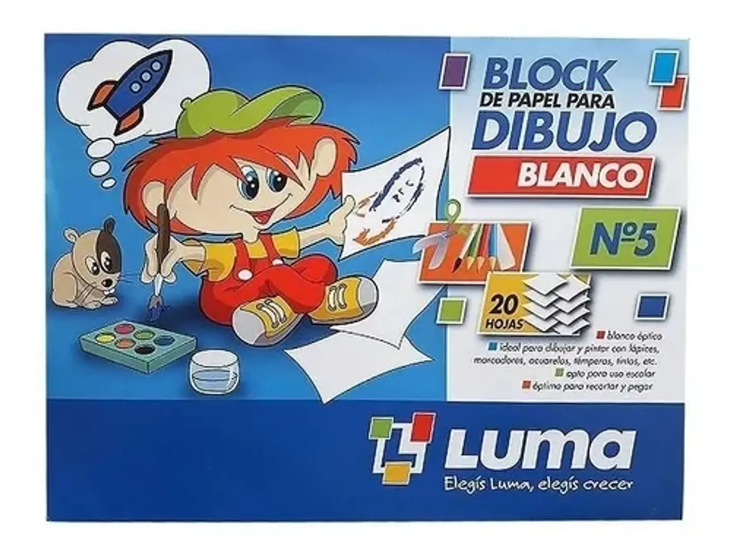Block De Dibujo Luma Nº6 Blanco X 20h 1
