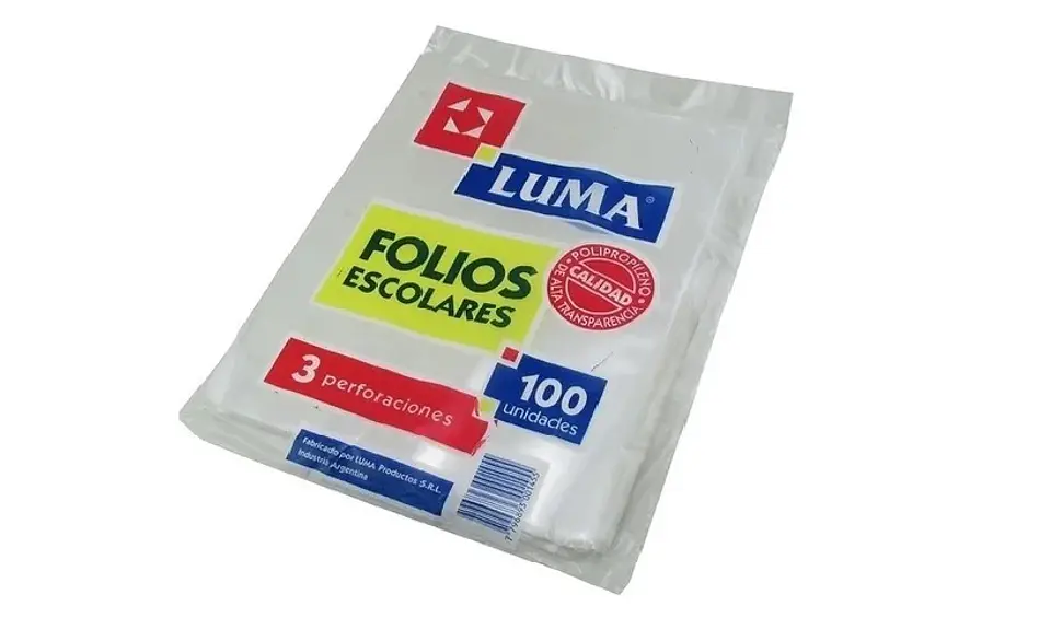 Folio Luma Escolar Pp X100u. 1