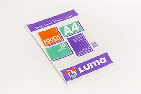 Folio Luma A4 Extra Fuerte Pp X 10u. 70 Mic