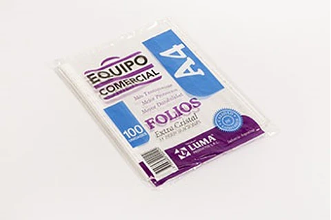 Folio Luma A4 Extra Cristal/gofrado Pp X 100u.