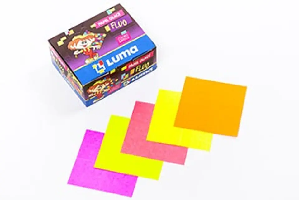 Papel Luma Glase Fluo X 5h 10 X 10 Cm. 1
