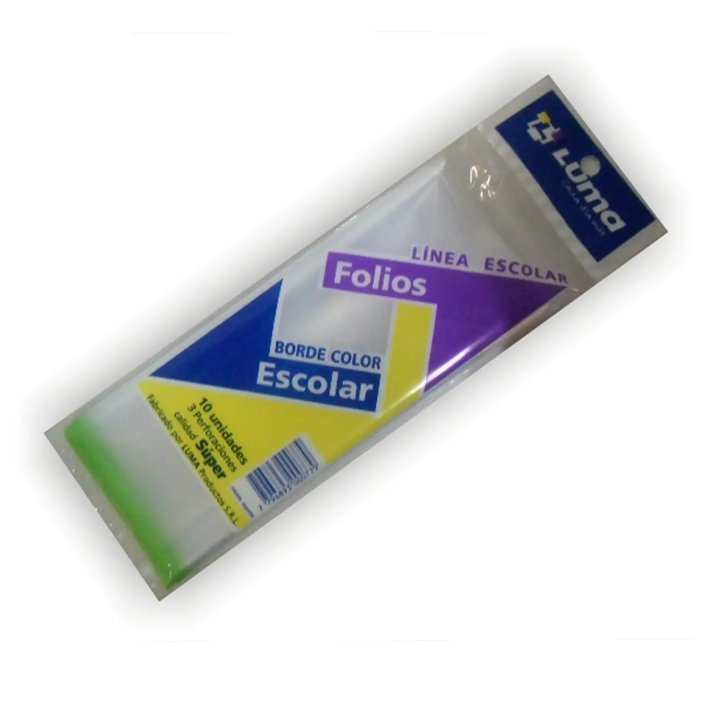 Folio Luma Escolar Pesado C/borde Color X10u. 1