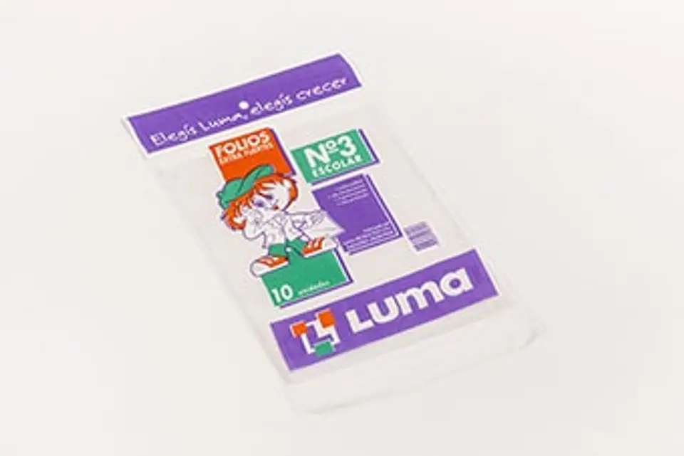 Folio Luma Escolar Pesado X10u. Polietileno 1