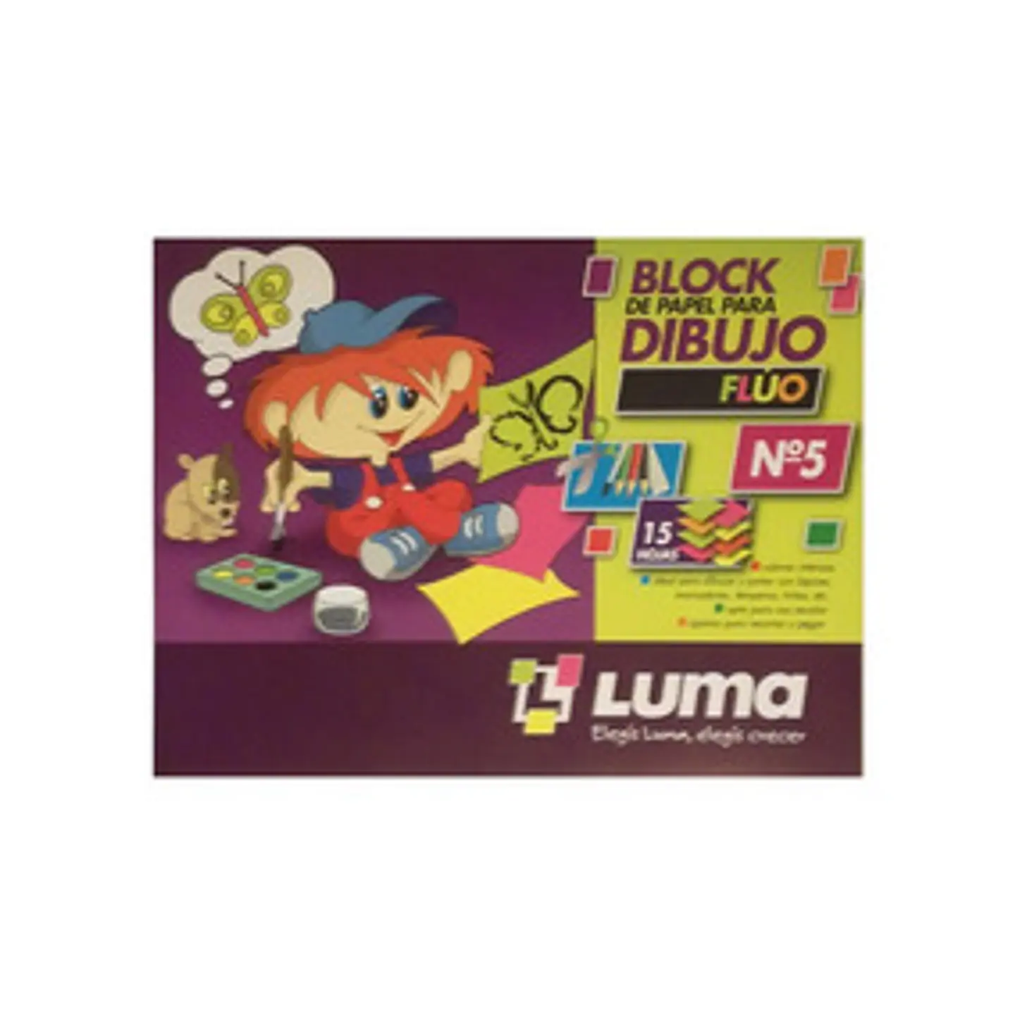 Block De Dibujo Luma N°5 Fluo X 15h. 1