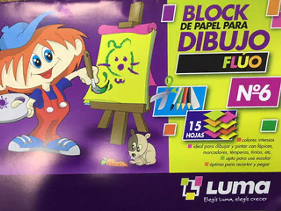 Block De Dibujo Luma N°6 Fluo X 15h. 1