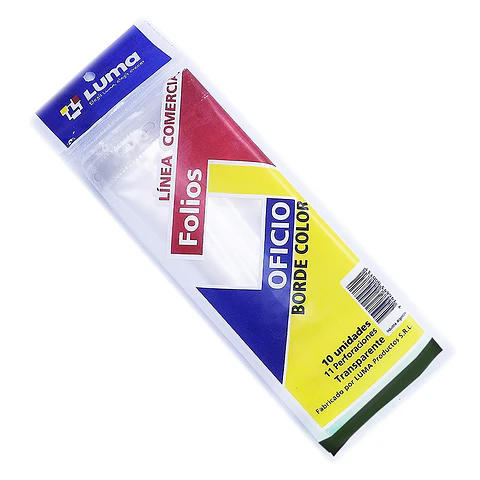 Folio Luma Oficio Pesado C/borde Color X10u.