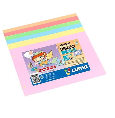 Repuesto De Dibujo Luma N°5 Pastel 6h