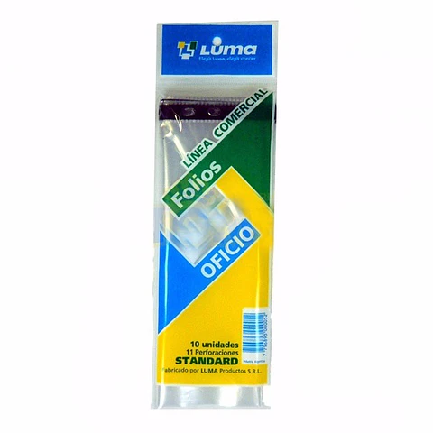 Folio Luma Oficio Liviano X10u. Polietileno