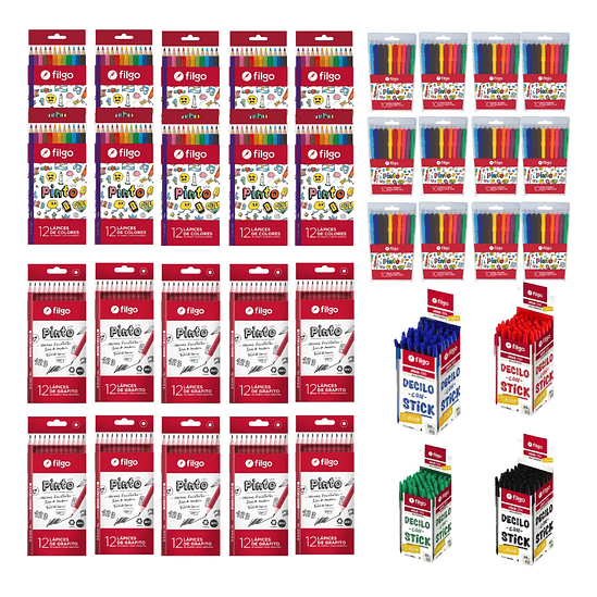 Kit Filgo Lapices Colores - Grafito - Marcadores - Lapiceras 1