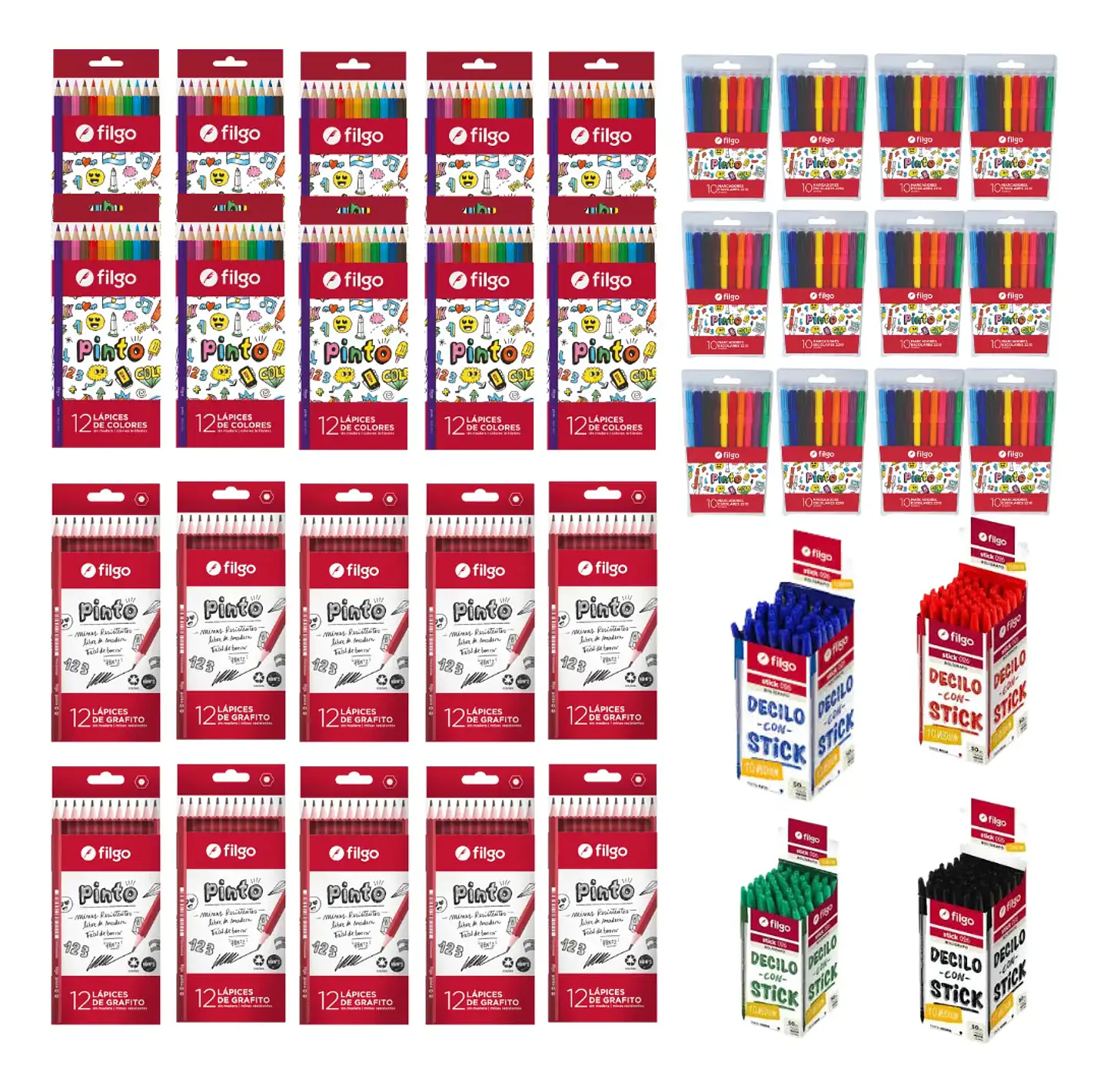Kit Filgo Lapices Colores - Grafito - Marcadores - Lapiceras 1