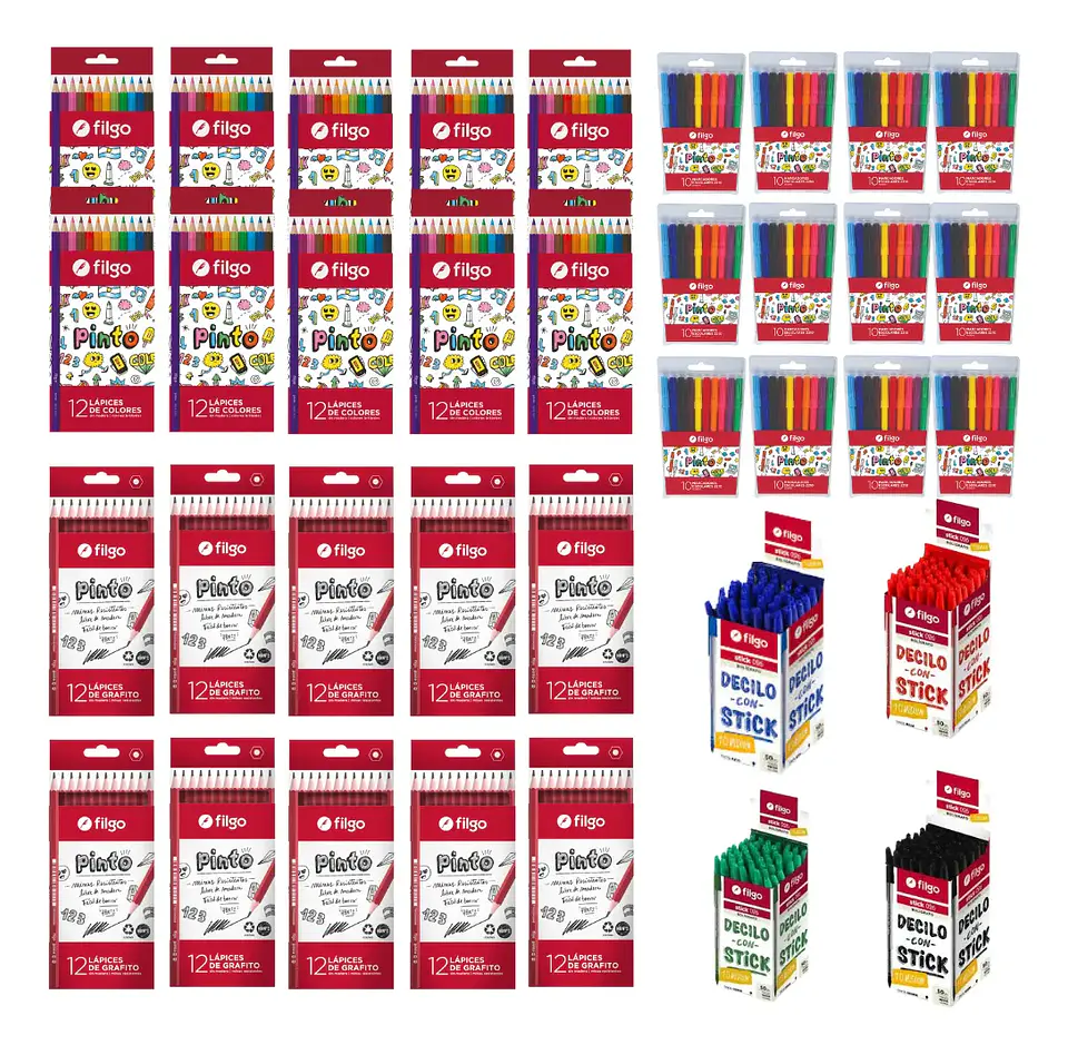 Kit Filgo Lapices Colores - Grafito - Marcadores - Lapiceras 1