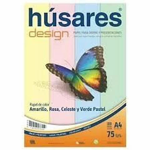 RESMA HUSARES DESING A4 75GRS COMBINADA PASTEL X100H